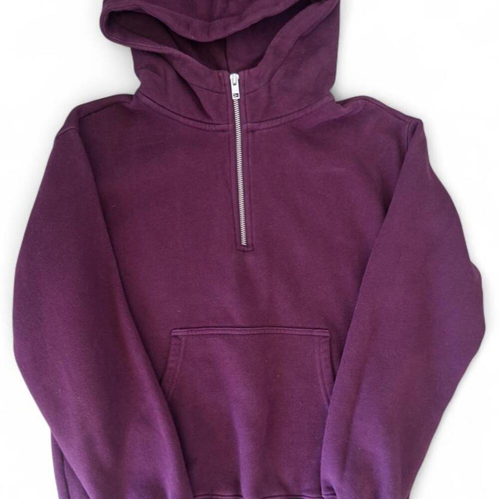 TNA (Aritzia) Burgundy Quarter-Zip Hoodie - XS